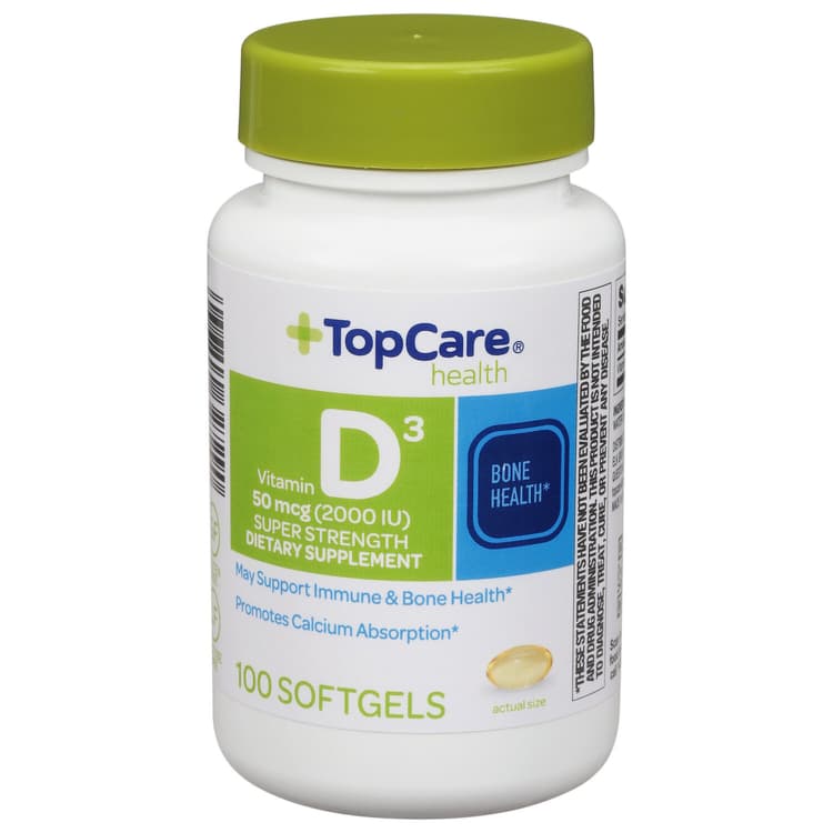 Topcare, Health - Vitamin D3, Super Strength, 50 Mcg, Softgels