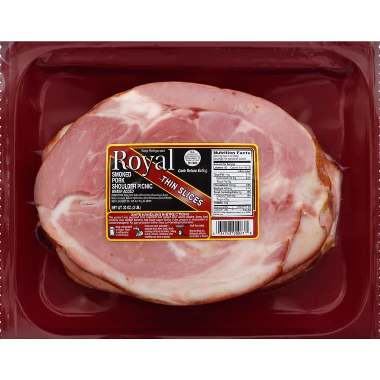 Royal Smoked Pork Shoulder Picnic, Thin