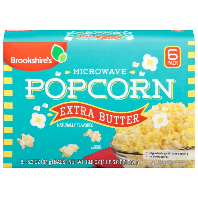 Brookshire'S Popcorn, Microwave, Extra Butter
