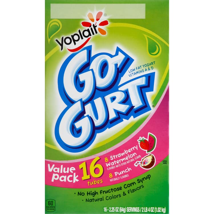 Yoplait Yogurt, Low Fat, Strawberry Watermelon/Punch, Tubes, Value