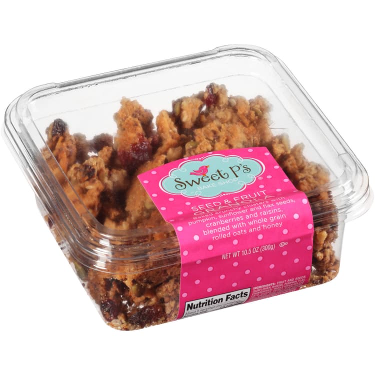 Sweet P'S Bake Shop Seed & Fruit Baked Crunchy Clusters With Pumpkin, Sunflower And Flax Seeds, Cranberries And Raisins, Blended With Whole Grain Rolled Oats And Honey Granola