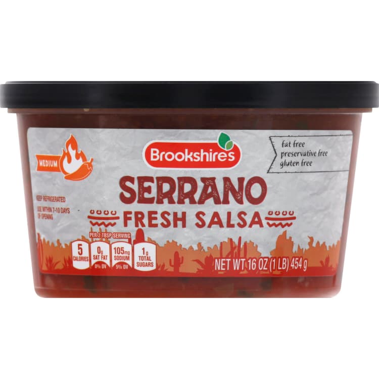 Brookshire'S Fresh Salsa, Medium, Serrano