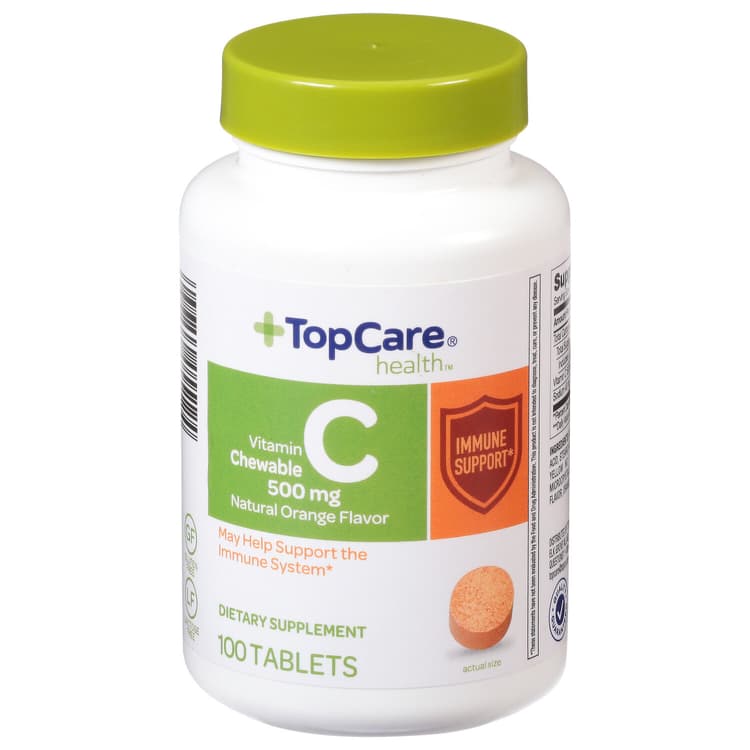 Topcare Vitamin C, Chewable, Natural Orange Flavor