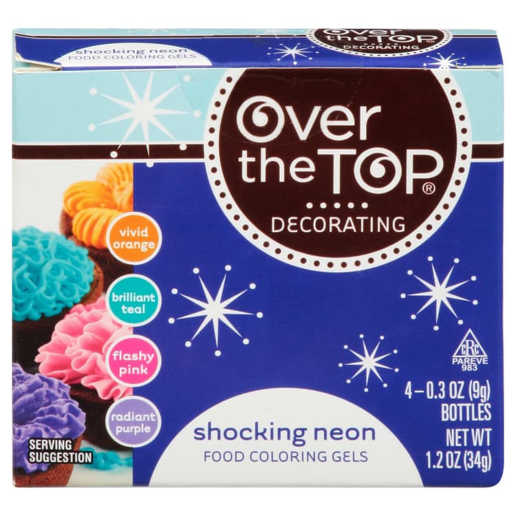 Over The Top Food Coloring Gels, Shocking Neon