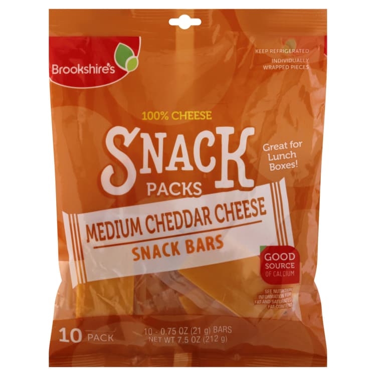Brookshire'S Snack Bars, Cheddar Cheese, Medium