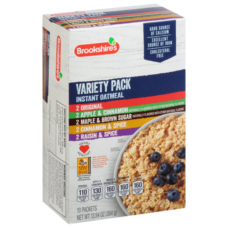Brookshire'S Oatmeal, Instant, Assorted, Variety