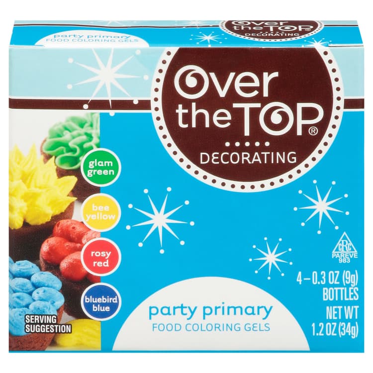 Over The Top Food Coloring Gels, Party Primary