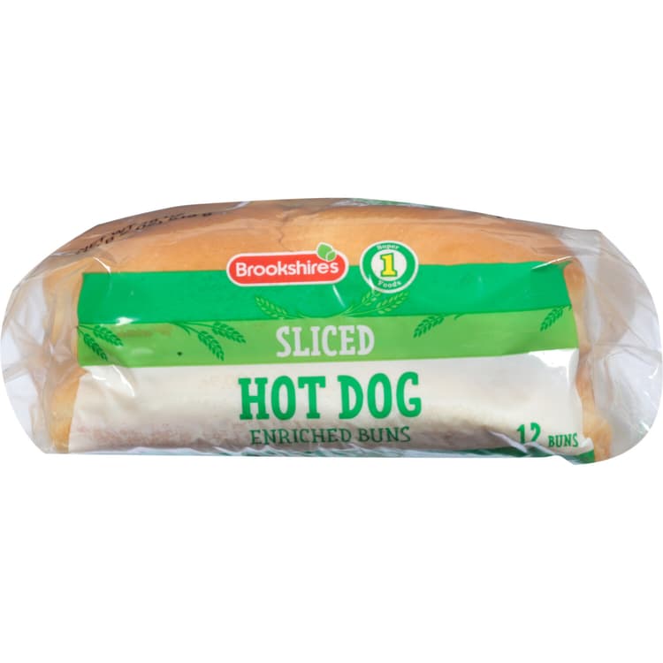 Brookshire'S Enriched Buns, Hot Dog, Sliced