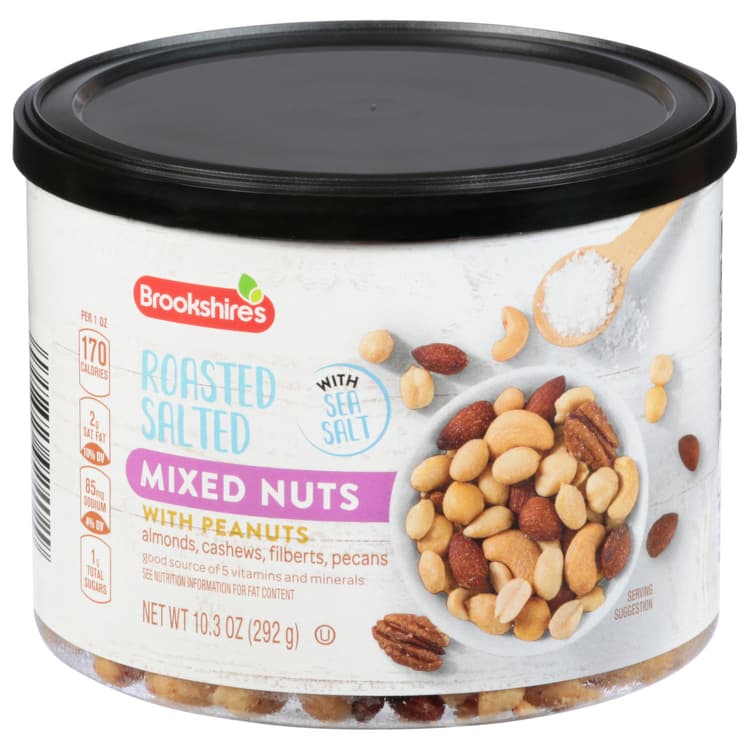 Brookshire'S Mixed Nuts With Peanuts With Sea Salt, Roasted Salted