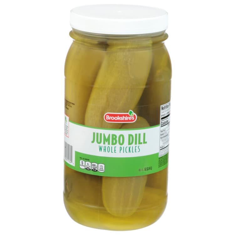 Brookshire'S Pickles, Whole, Dill, Jumbo