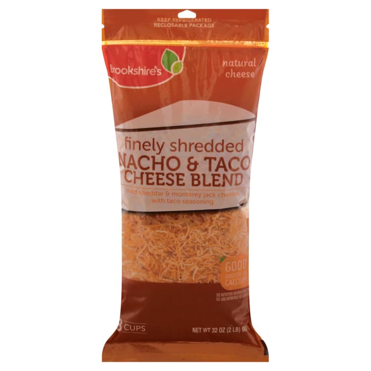 Brookshire'S Shredded Cheese, Nacho & Taco Blend, Finely