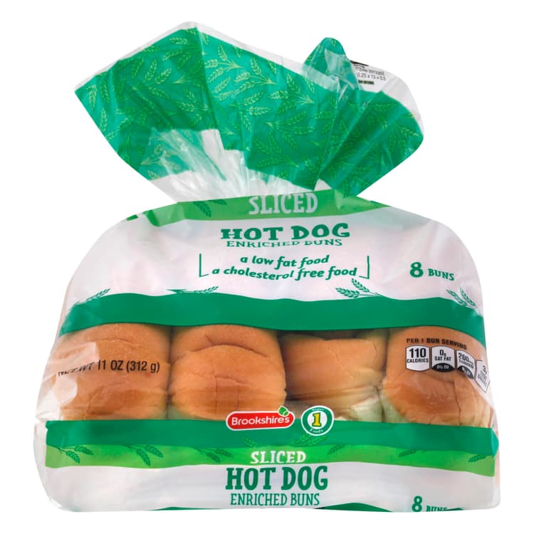Brookshire'S Buns, Enriched, Hot Dog, Sliced