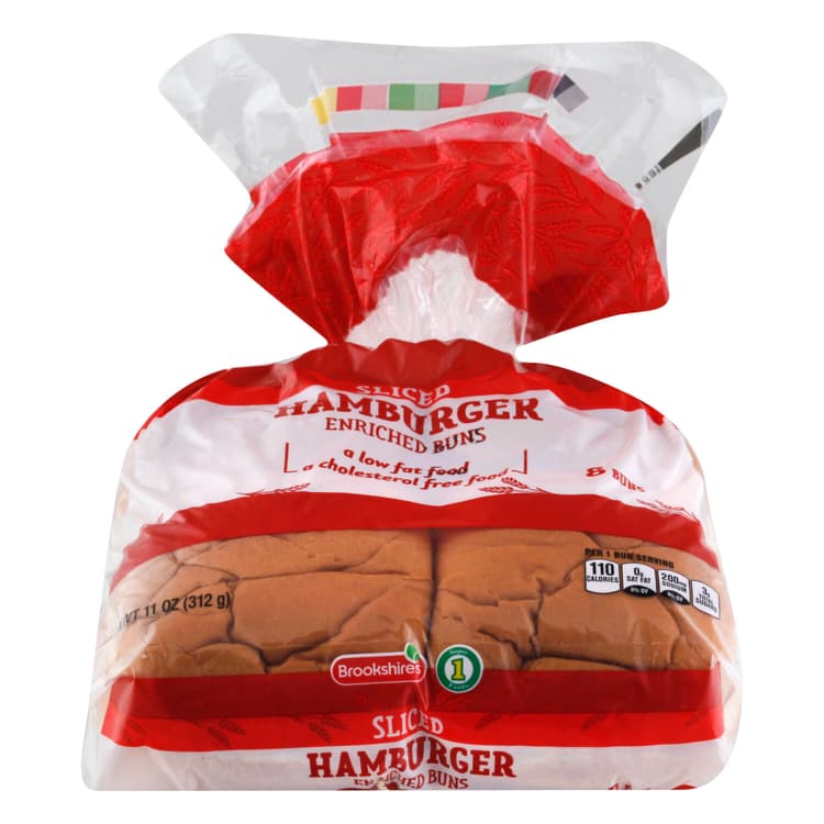 Brookshire'S Buns, Enriched, Hamburger, Sliced