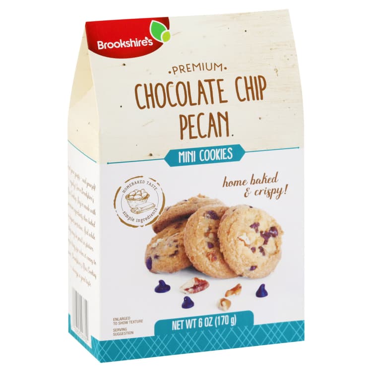 Brookshire'S Mini Cookies, Chocolate Chip, Pecan, Premium