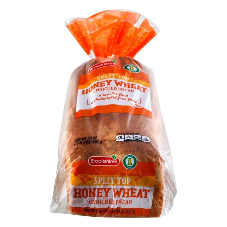 Brookshire'S Bread, Honey Wheat, Enriched, Split Top
