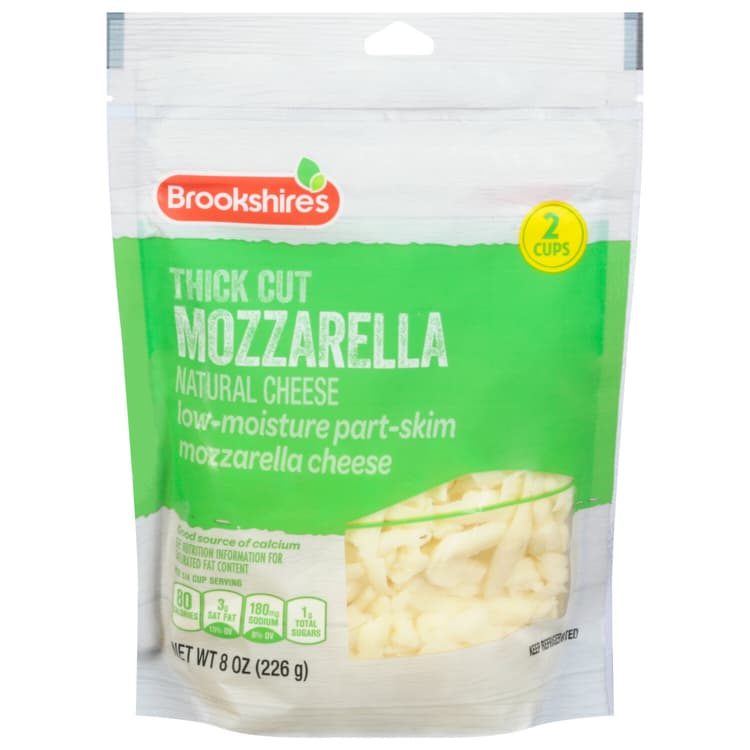 Brookshire'S Cheese, Part-Skim, Low-Moisture, Mozzarella, Thick Cut