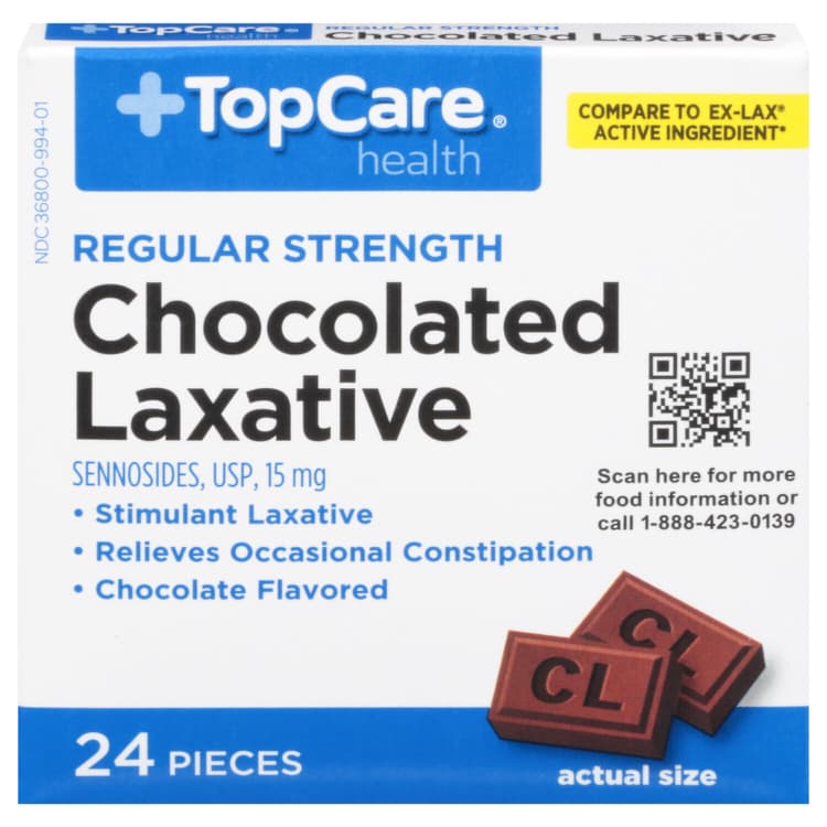 Topcare Chocolated Laxative, Regular Strength