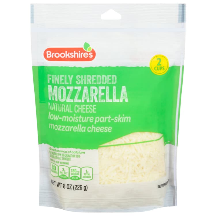 Brookshire'S Finely Shredded Cheese, Part-Skim, Low-Moisture, Mozzarella