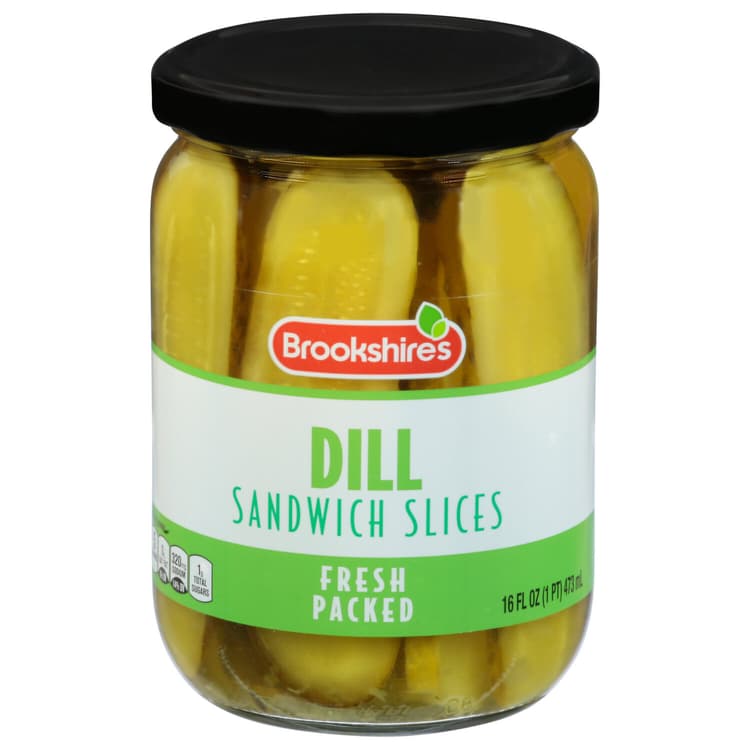 Brookshire'S Pickles, Dill, Sandwich Slices, Fresh Packed