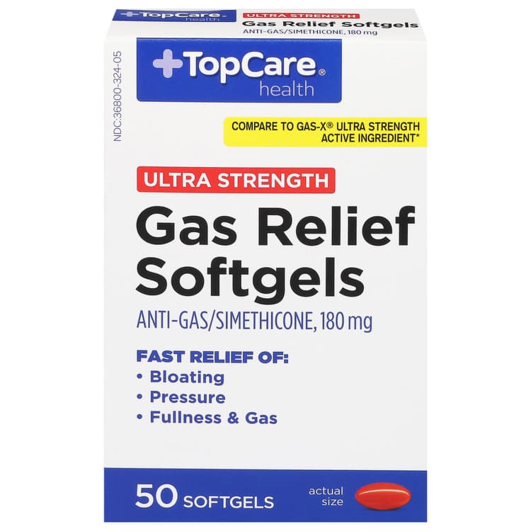 Topcare Gas Relief, Ultra Strength, Softgels
