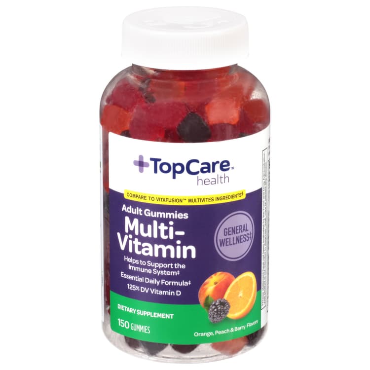 Topcare Multi-Vitamin, Gummies, Orange, Peach & Berry Flavors