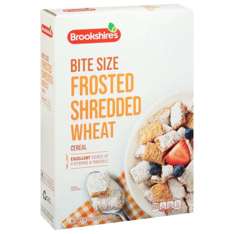 Brookshire'S Cereal, Shredded Wheat, Frosted, Bite Size