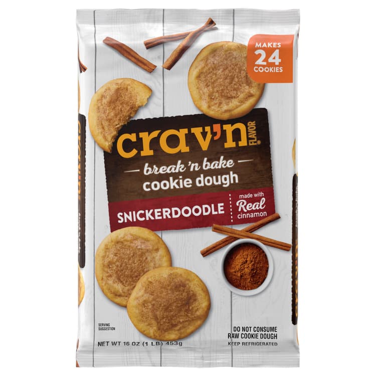 Crav'N Flavor Cookie Dough, Snickerdoodle, Break 'N Bake