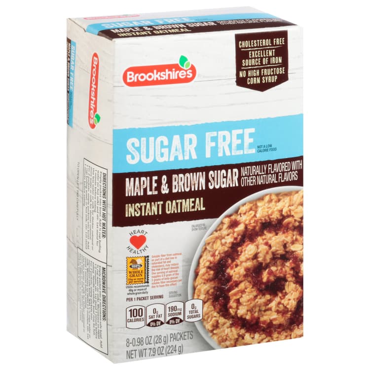 Brookshire'S Maple & Brown Sugar Instant Oatmeal, Sugar Free
