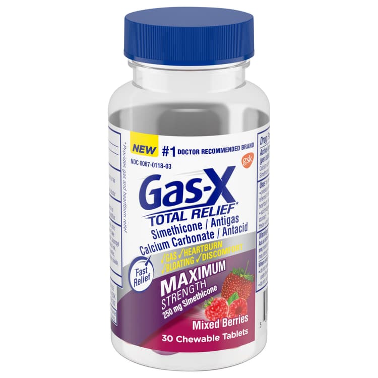 Gas-X Total Relief, Maximum Strength, Mixed Berries, Chewable