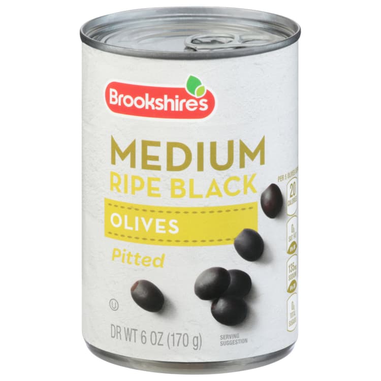 Brookshire'S Medium Ripe Black Olives, Pitted