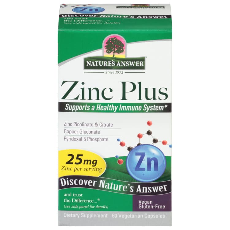 Nature'S Answer Zinc Plus, 60 Vegetarian Capsules