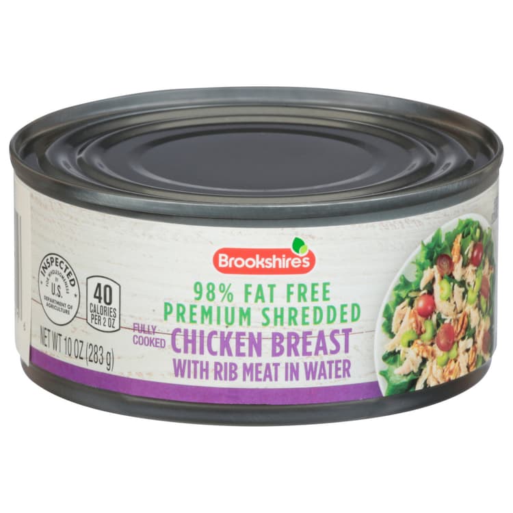 Brookshire'S Chicken Breast With Rib Meat In Water, 98% Fat Free, Premium Shredded
