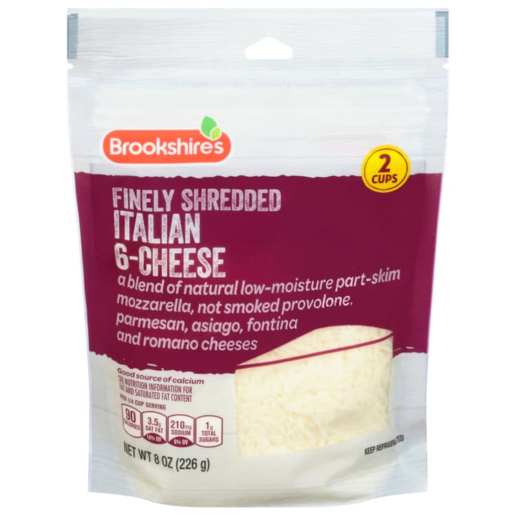 Brookshire'S Finely Shredded Cheese, Italian 6-Cheese