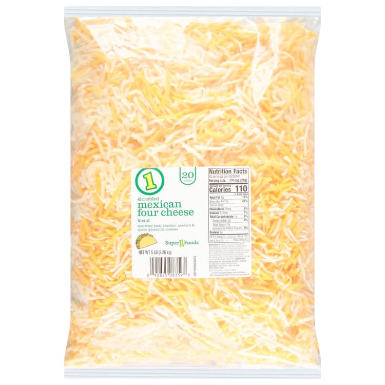 Super 1 Foods Shredded Four Cheese Blend, Mexican