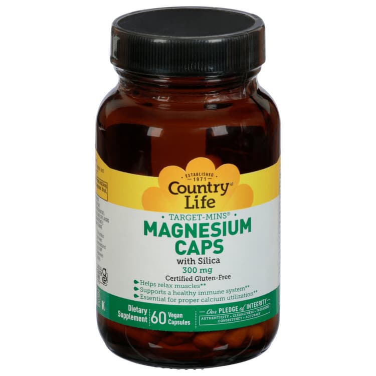 Country Life Target Mins Magnesium With Silica Vegetarian Capsules