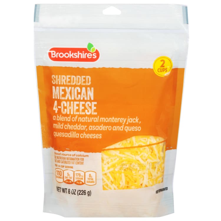 Brookshire'S Shredded Cheese, Mexican 4-Cheese