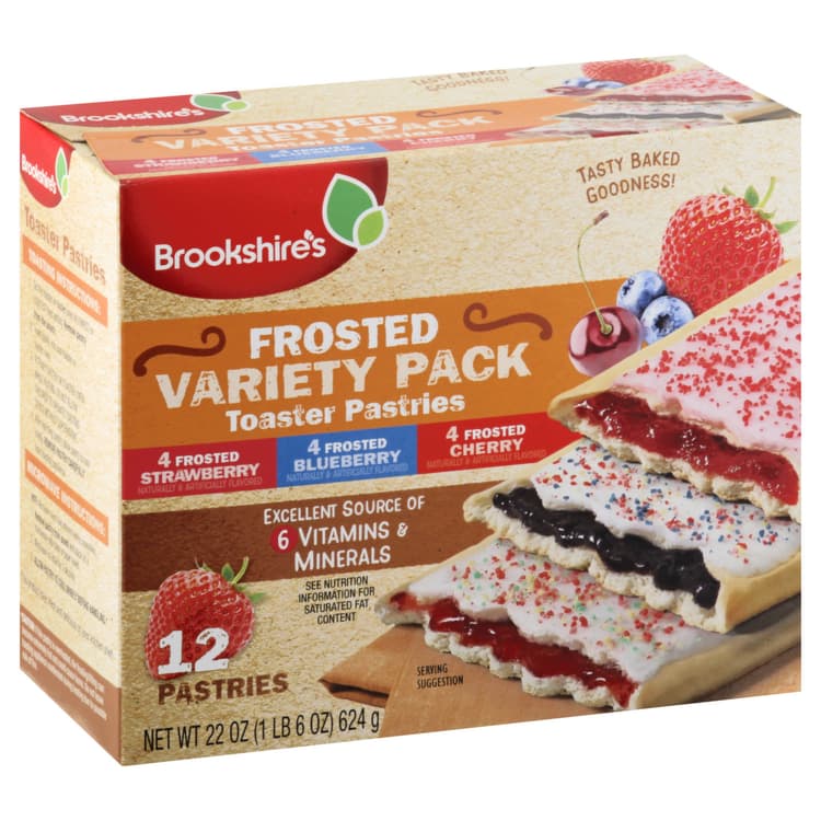 Brookshire'S Toaster Pastries, Strawberry/Blueberry/Cherry, Frosted, Variety