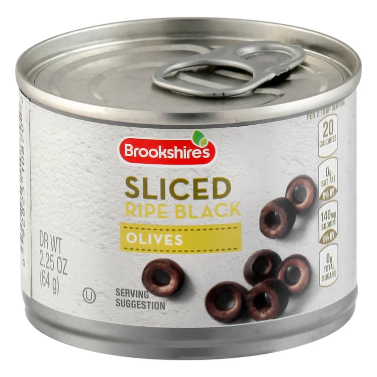 Brookshire'S Olives, Ripe Black, Sliced