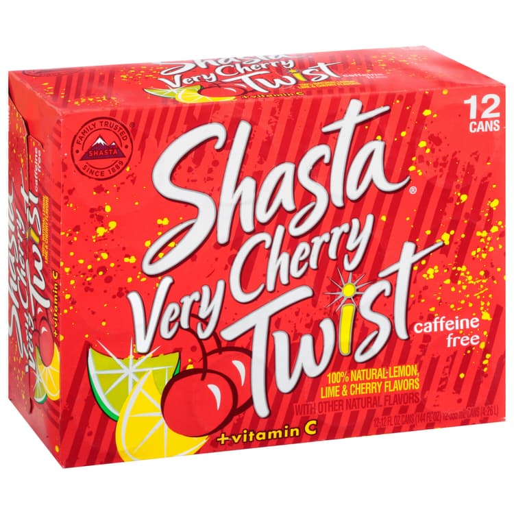 Shasta Soda, Caffeine Free, Very Cherry Twist