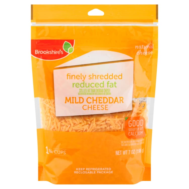 Brookshire'S Finely Shredded Cheese, Reduced Fat, Mild Cheddar