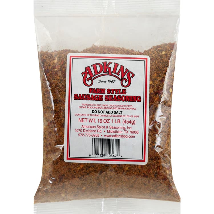 Adkins Seasoning, Sausage, Farm Style