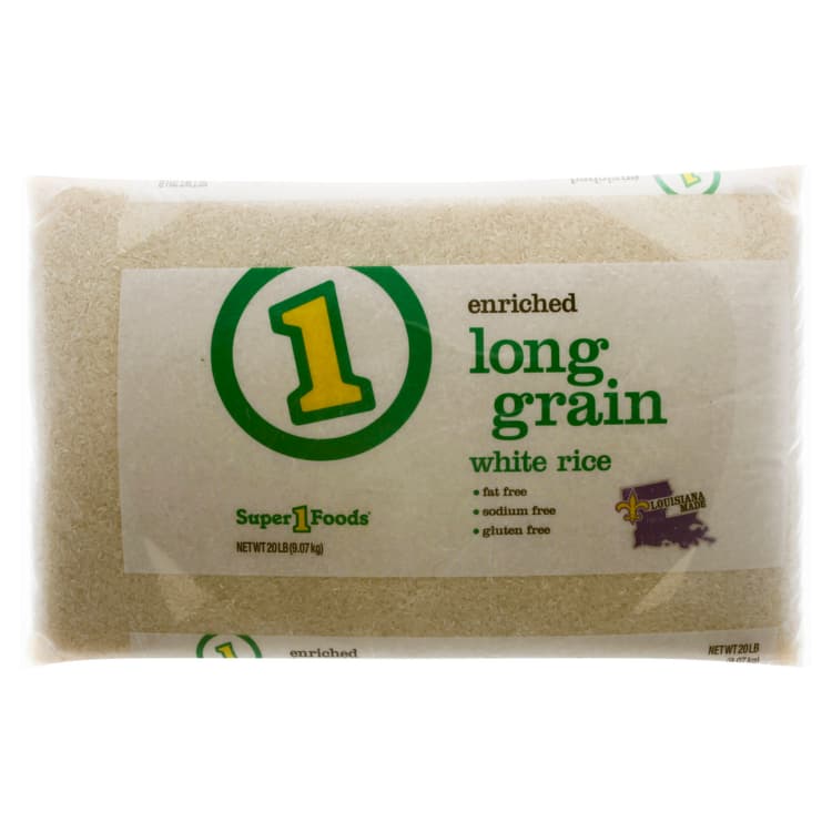 Super 1 Foods White Rice, Enriched, Long Grain