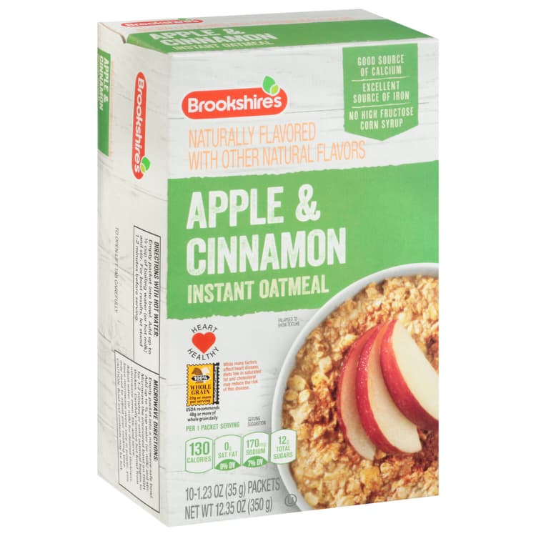 Brookshire'S Apple & Cinnamon Instant Oatmeal