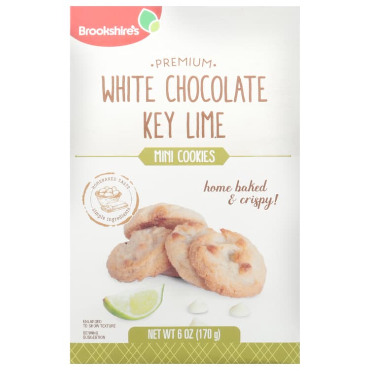 Brookshire'S Mini Cookies, White Chocolate Key Lime, Premium