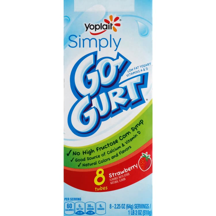 Yoplait Go-Gurt Yogurt, Low Fat, Tubes, Strawberry
