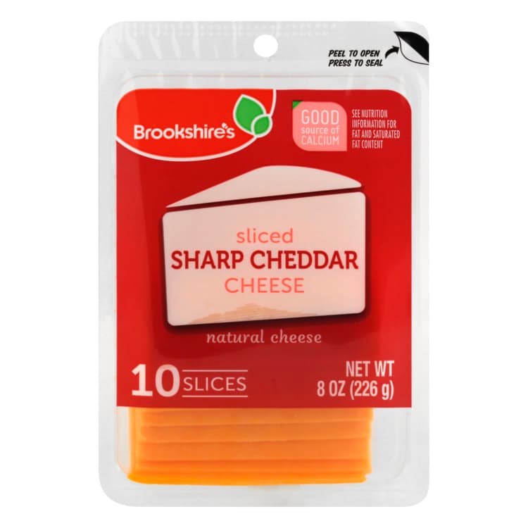 Brookshire'S Cheese, Sharp Cheddar, Sliced