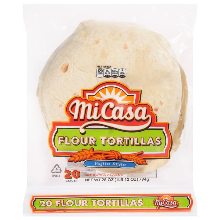 Micasa Tortillas, Flour, Fajita Style