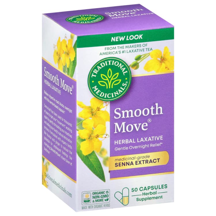 Traditional Medicinals Herbal Laxative, Smooth Move, Capsules