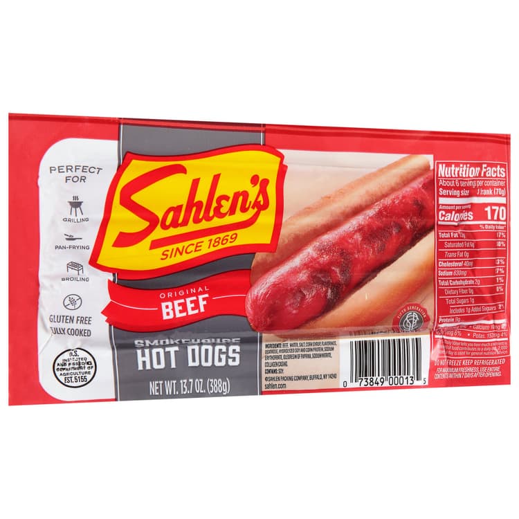Sahlen'S Hot Dogs, Smokehouse, Original Beef