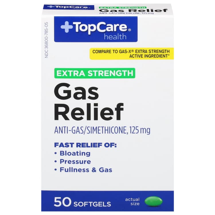 Topcare Gas Relief, Extra Strength, Softgels